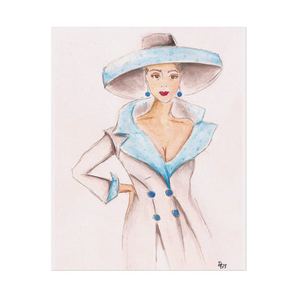 "Yes, I Am" Watercolor Print (lady in blue)