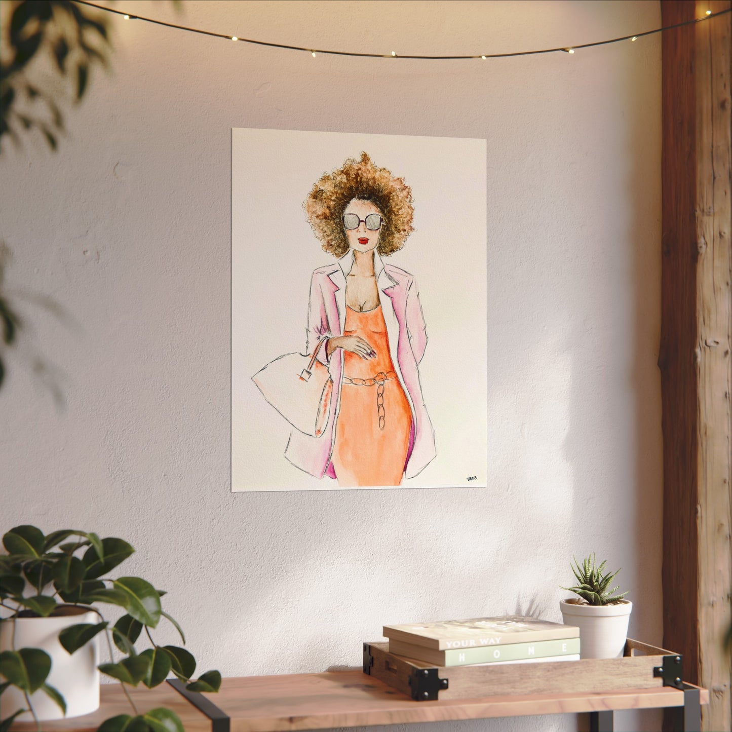 "Yes, I Am" Watercolor Print (lady in orange)