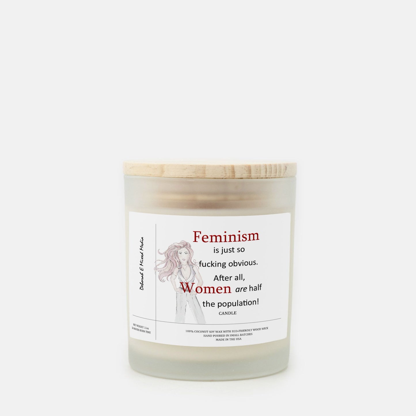 "Feminism Is Just So Fucking Obvious" Frosted Glass Candle