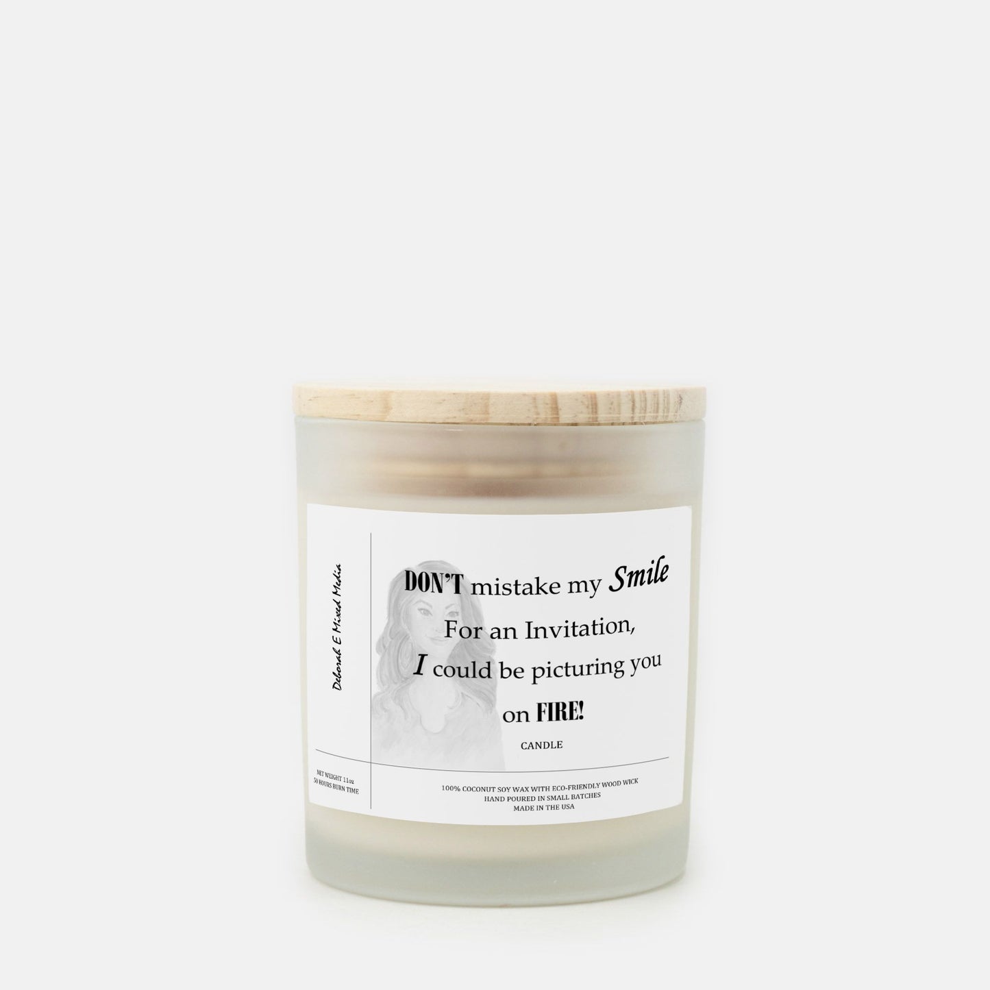 "I Could Be Picturing You On Fire" Frosted Glass Candle