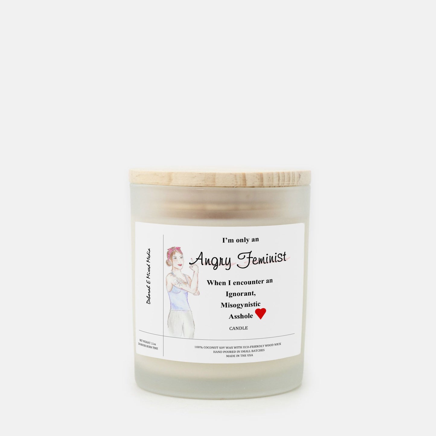 "An Angry Feminist" Frosted Glass Candle