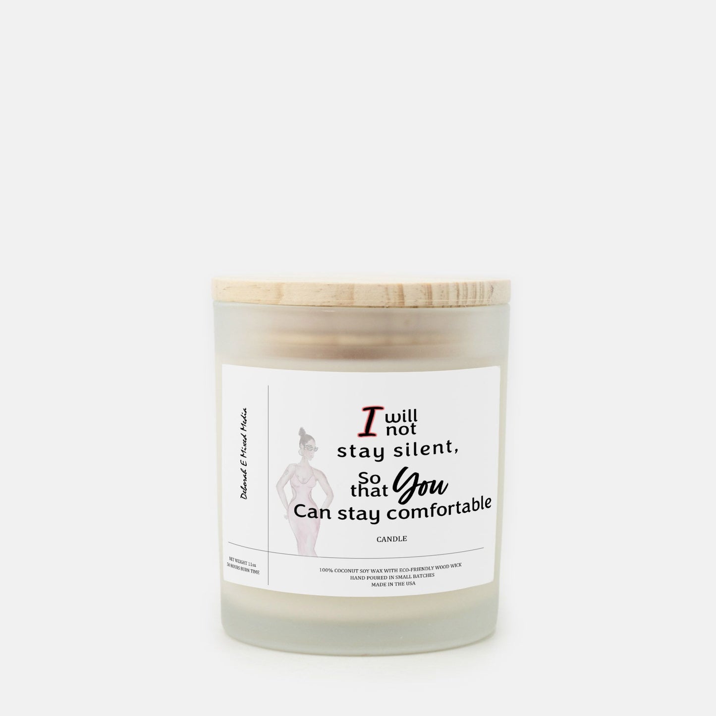"I Will Not Stay Silent" Frosted Glass Candle
