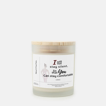 "I Will Not Stay Silent" Frosted Glass Candle