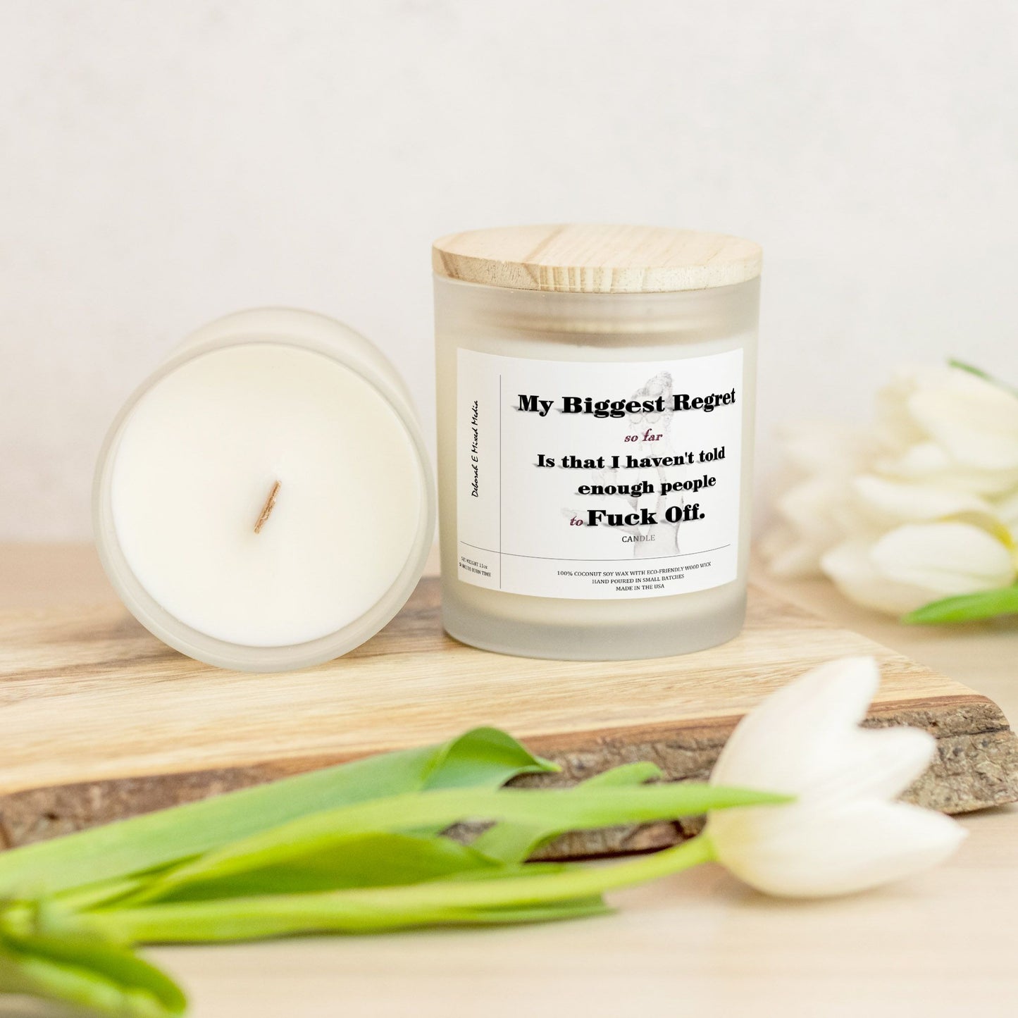 "My Biggest Regret" Frosted Glass Candle
