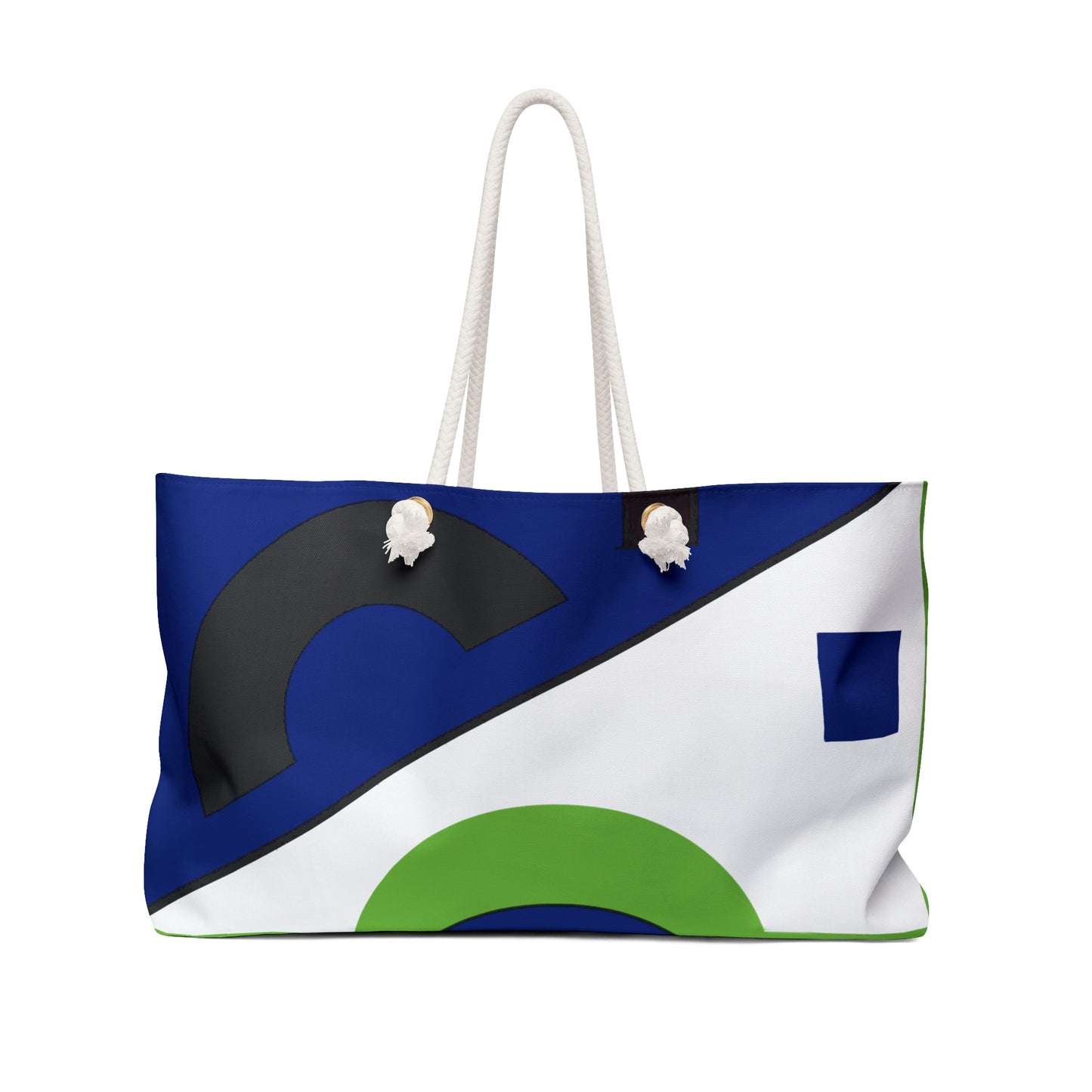 Lime & Navy Bauhaus by Deborah E Beach Bag